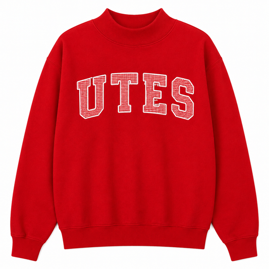 UTES Gingham Mock Neck Sweatshirt
