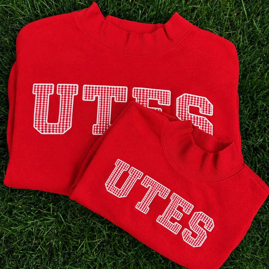 UTES Gingham Mock Neck Sweatshirt