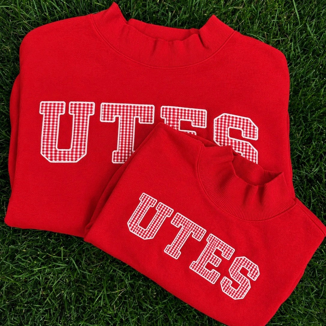 Mini UTES Gingham Mock Neck