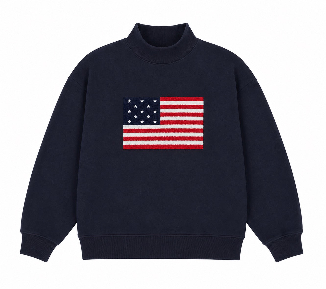 Flag Mock Neck Sweatshirt