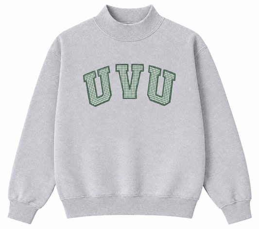 UVU Game Day Gingham Mock Neck Sweatshirt