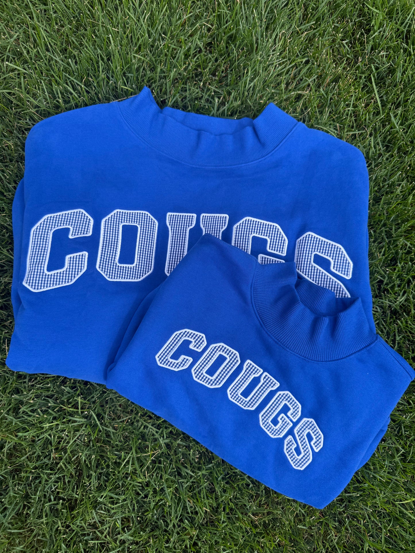 BYU Gingham Mock Neck Sweatshirt