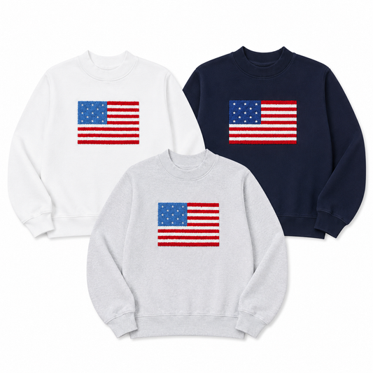 Flag Mock Neck Sweatshirt